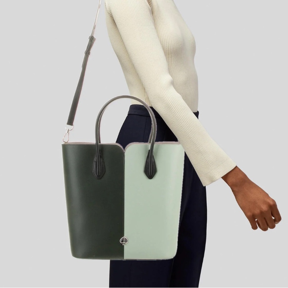 Kate Spade New York Nicola Large Bi-Color Leather Tote